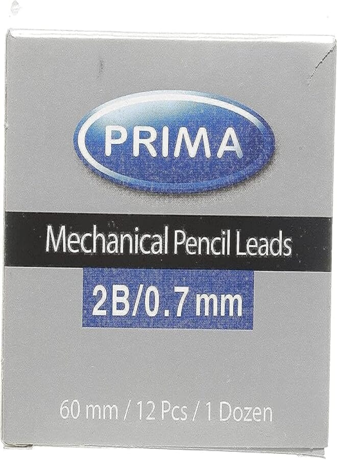 Prima Set of 12 Pieces Of Mechanical Pencil Leads 2B 0.7 MM - Black